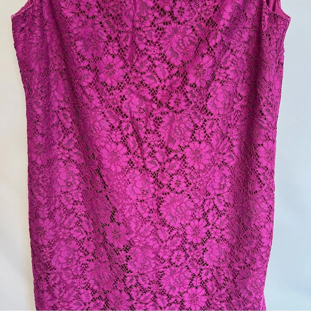 Torrid Magenta Fuschia Pink Sleeveless Floral Lace Midi Sheath Dress Size 14 - Picture 4 of 12